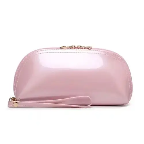 Factory Supply Fashion Patent Leather Makeup Case Luxury Mens Toiletry Bags